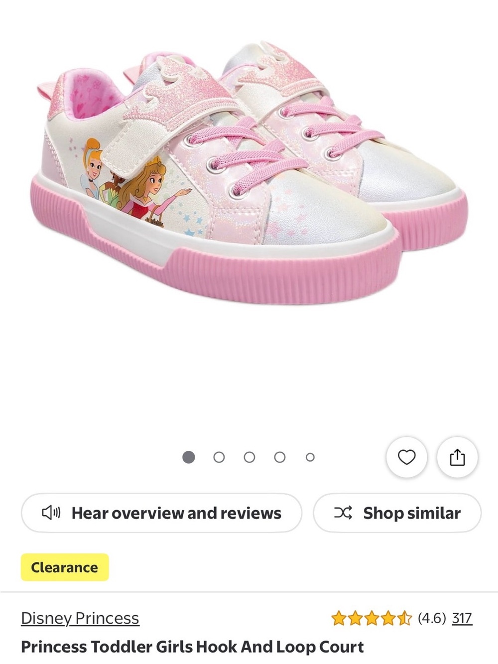 Toddler Girls Pink Princess Sneakers